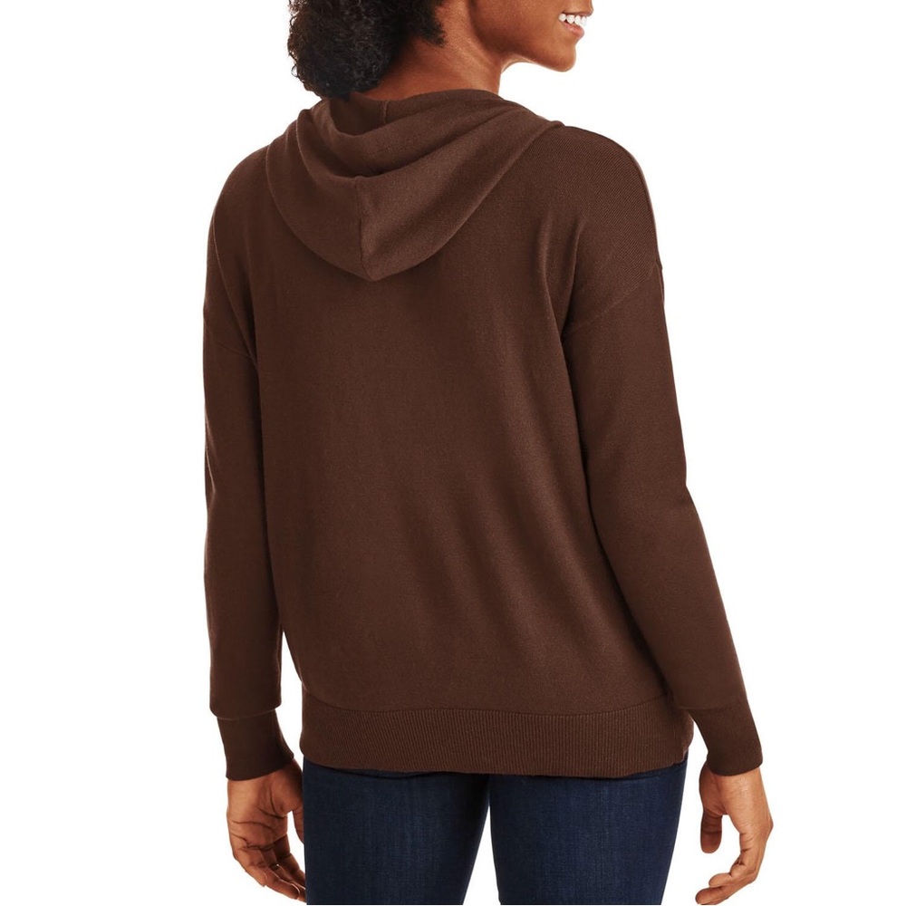 NWT New Member’s Mark Cashmere Blend Hoodie, color Brown, Various Sizes - Picture 3 of 6